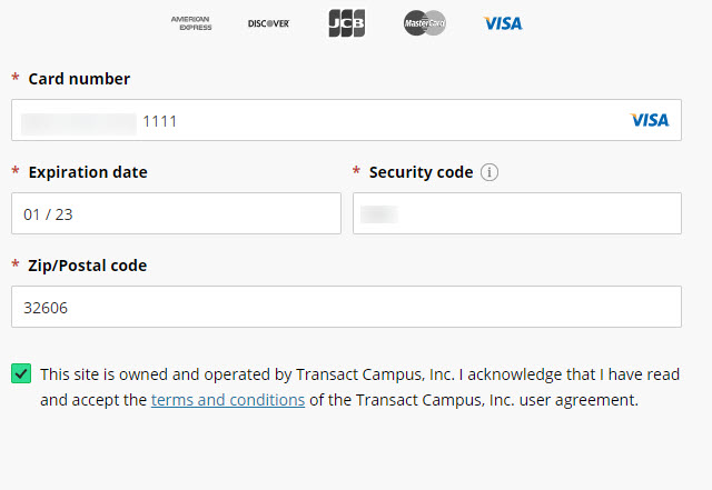 Enter your card or bank account data