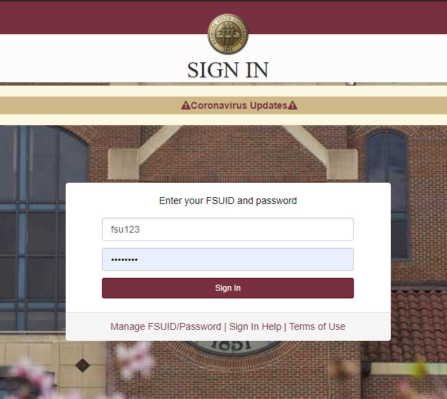 Log into myFSU
