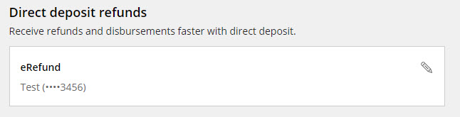 Direct Deposit refunds