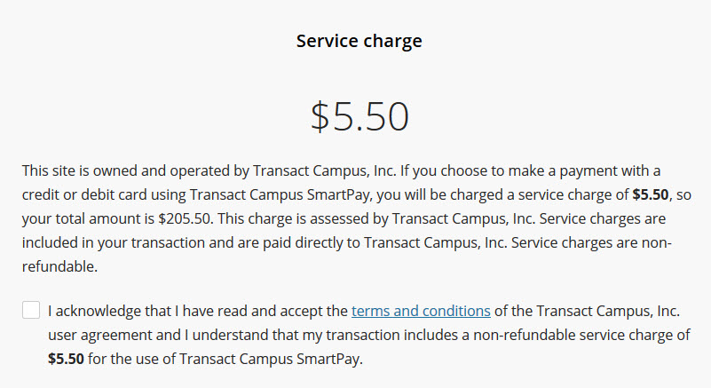 Acknowledge the service fee